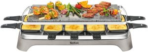 Tefal Raclette PR457B Pierrade voor maximaal 10 personen grillplaat van steen inclusief krabber afneembare kabel pannetje geschikt voor de vaatwasser