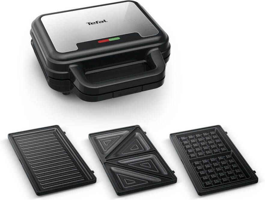 Tefal Sandwichmaker Ultracompact 3-in-1 Sandwich Wafel Panini anti-aanbaklaag