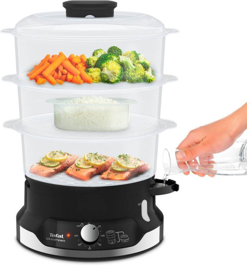 Tefal Stoomoven Ultracompact 3 opzetstukken 60-minuten-timer 9 l capaciteit rijstinzet vc2048