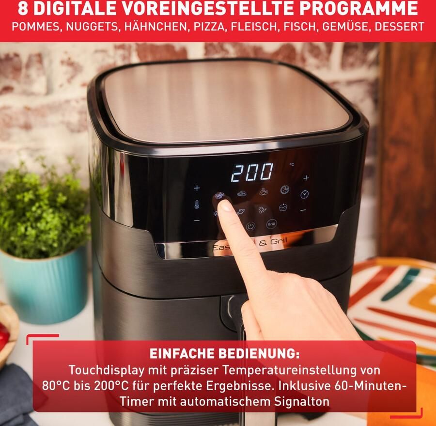Tefal Airfryer Easy Fry & Grill Precision XL capaciteit 8 programma's minder vet gegoten grillrooster EY5058 - Foto 3