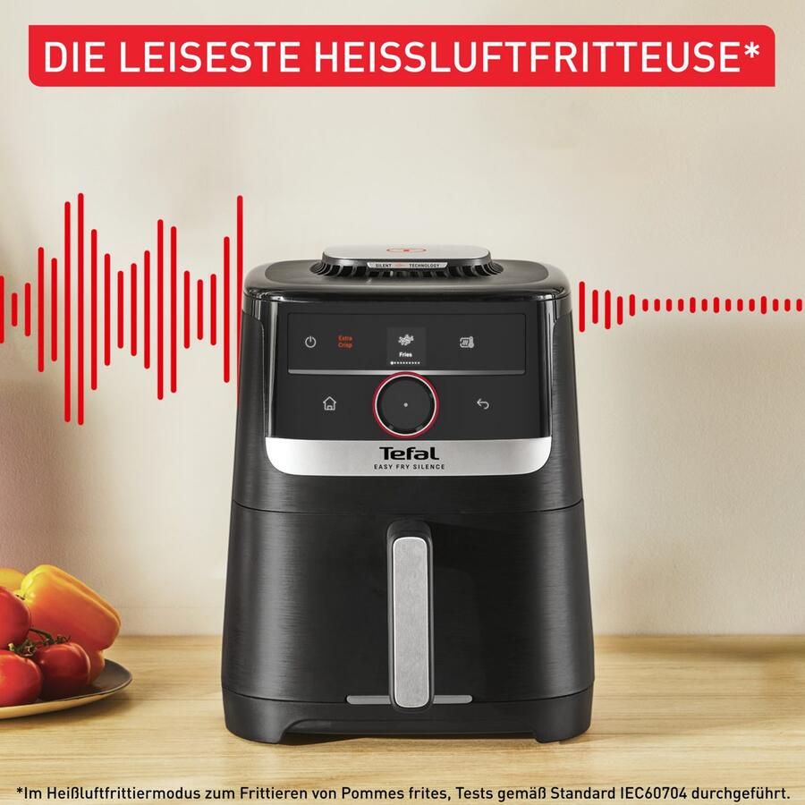 Tefal Airfryer EY5728 Easy Fry Smart & Silence Smart-Assist systeem met 55 programma's 40°C tot 220°C EY5728