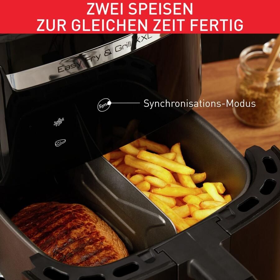 Tefal Easy Fry & Grill XXL EY8018 2-in-1 Airfryer & Grill 6.5L FlexCook 8 Programma's Zwart Voor 8 Personen - Foto 2
