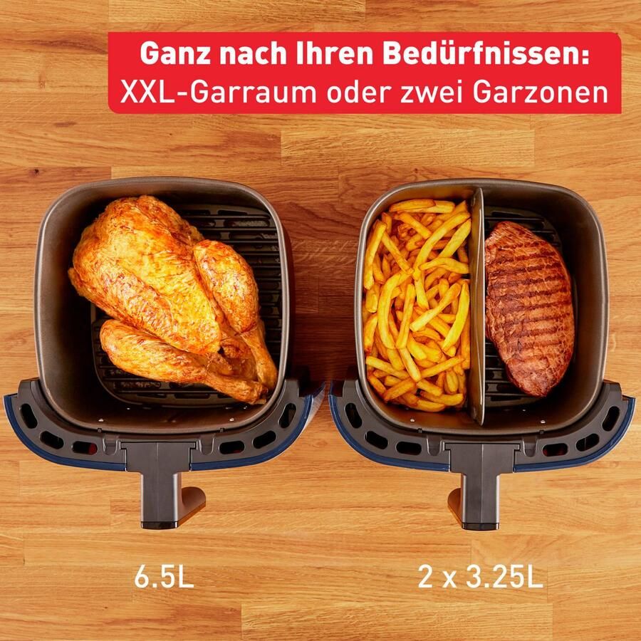 Tefal Easy Fry & Grill EY8014 XXL 6 5L 2-in-1 Heteluchtfriteuse met Uitneembare Verdeler Blauw Airfryer met 8 Automatische Kookprogramma's Beste Grote Airfryer van Digitaal Display Extreem stil Koken Zonder Olie Anti Aanbaklaag - Foto 3