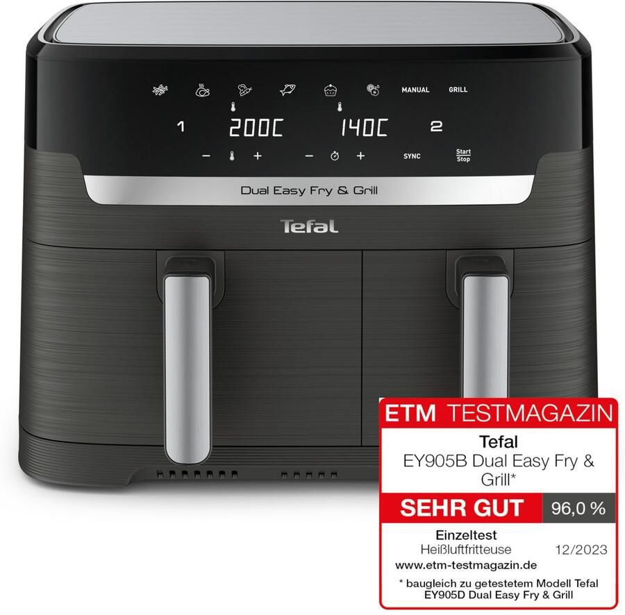 Tefal Easy Fry Dual XXL & Grill EY905B Dubbele Airfryer 8.3L Dubbele Mand Grillfunctie XXL Capaciteit - Foto 10