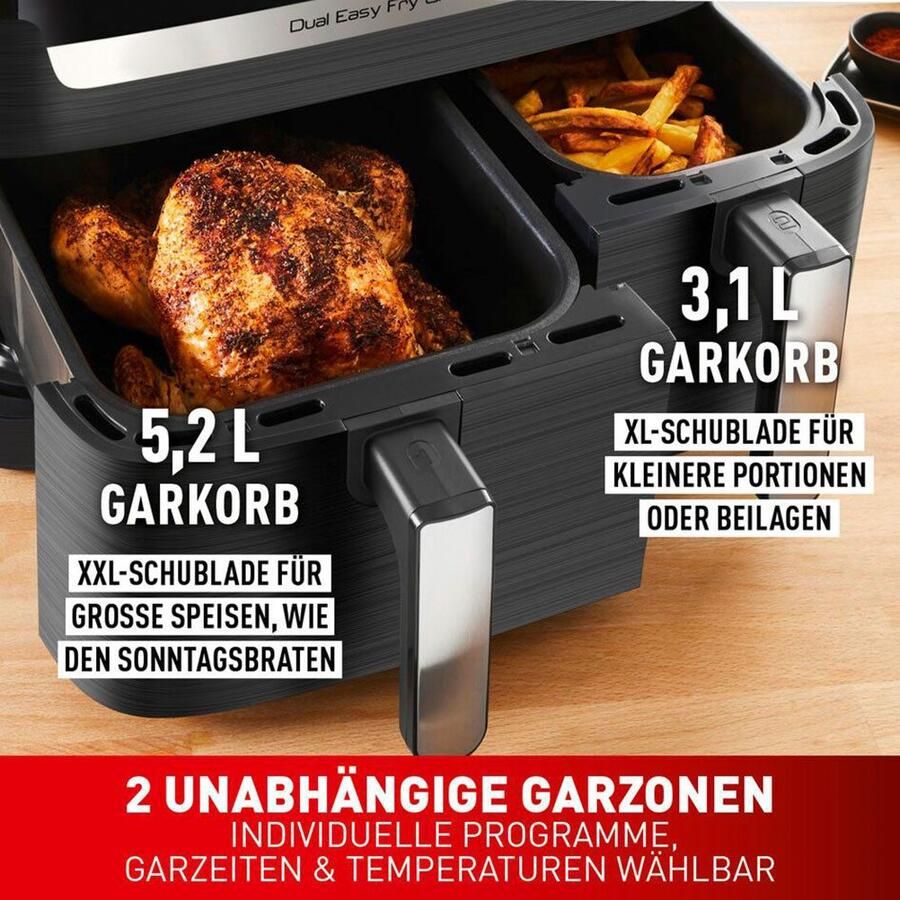 Tefal Easy Fry Dual XXL & Grill EY905B Dubbele Airfryer 8.3L Dubbele Mand Grillfunctie XXL Capaciteit - Foto 2