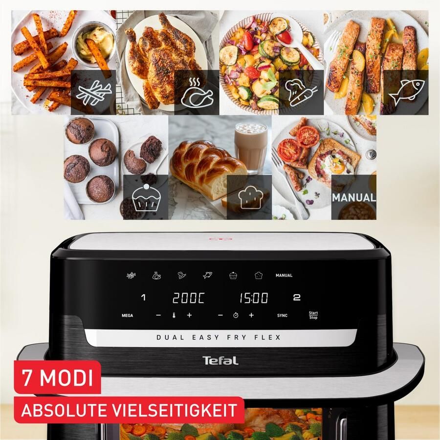 Tefal Airfryer EY9228 Easy Fry Flex 7 vooringestelde programma's tijds- en energiebesparend ey9228 - Foto 5