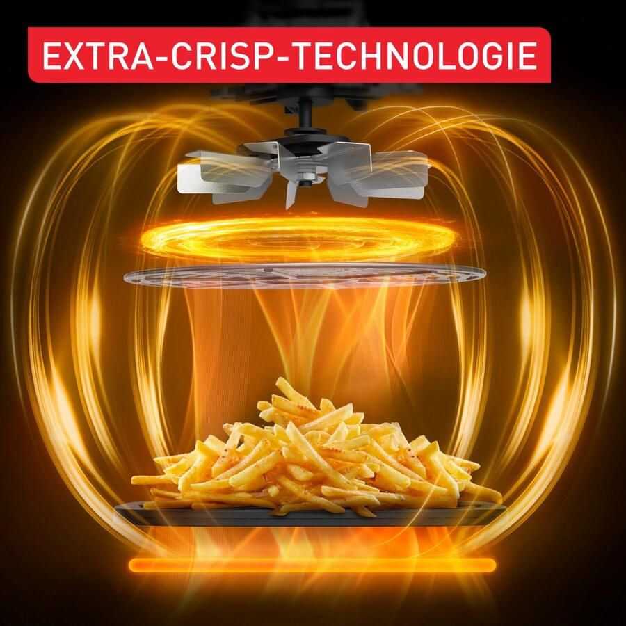 Tefal Airfryer FW4018 Easy Fry XL Surface met pizzabakfunctie Extra-Crisp-technologie bespaart tijd en energie kijkvenster FW4018 - Foto 4