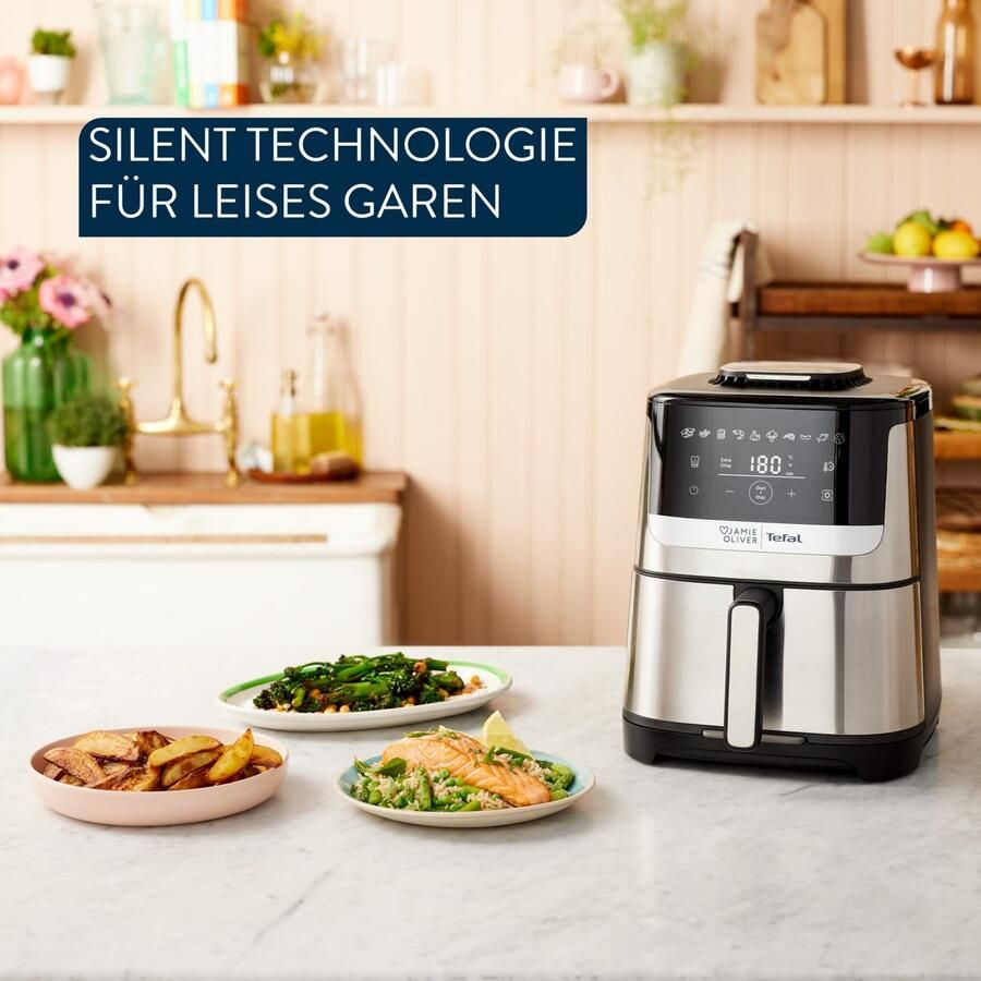 Tefal Airfryer Jamie Oliver by EY55JD Easy Fry Silence Deluxe 10 vooringestelde programma's digitaal touchscreen ey55jd