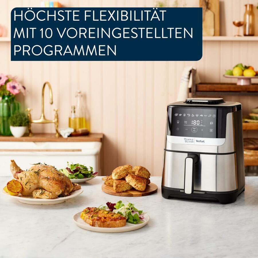 Tefal Airfryer Jamie Oliver by EY55JD Easy Fry Silence Deluxe 10 vooringestelde programma's digitaal touchscreen ey55jd - Foto 3