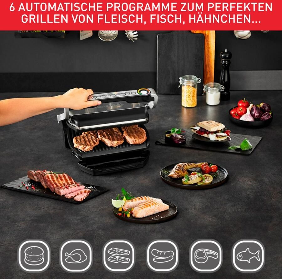 Tefal Contactgrill GC714D OptiGrill en inclusief snacking & baking accessoires - Foto 4