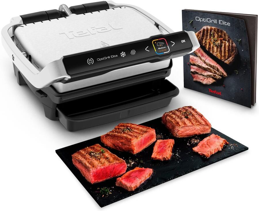 Tefal OptiGrill Elite GC750D Intelligente Contactgrill 12 Automatische Programma's Digitale grillassistent Gaarheidsindicator Boostfunctie voor grillstrepen 2000W RVS - Foto 10