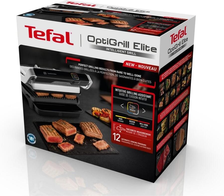 Tefal OptiGrill Elite GC750D Intelligente Contactgrill 12 Automatische Programma's Digitale grillassistent Gaarheidsindicator Boostfunctie voor grillstrepen 2000W RVS - Foto 7