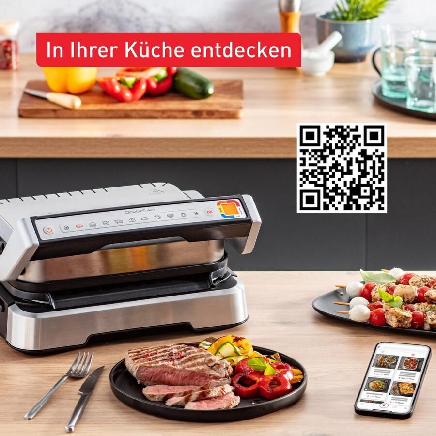 Tefal OptiGrill 4in1 GC774D Intelligente Contactgrill Inclusief Bakschaal Grill Tafel barbecue Oven en Complete Maaltijd 9 Automatische programma's Gaarheidsindicator 2100W RVS - Foto 7