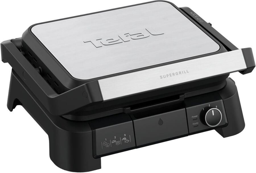 Tefal SuperGrill 3-in-1 GC510D Contactgrill Barbecue & Ovenstand RVS 2000W Verticaal Opbergbaar Uitneembare platen - Foto 6