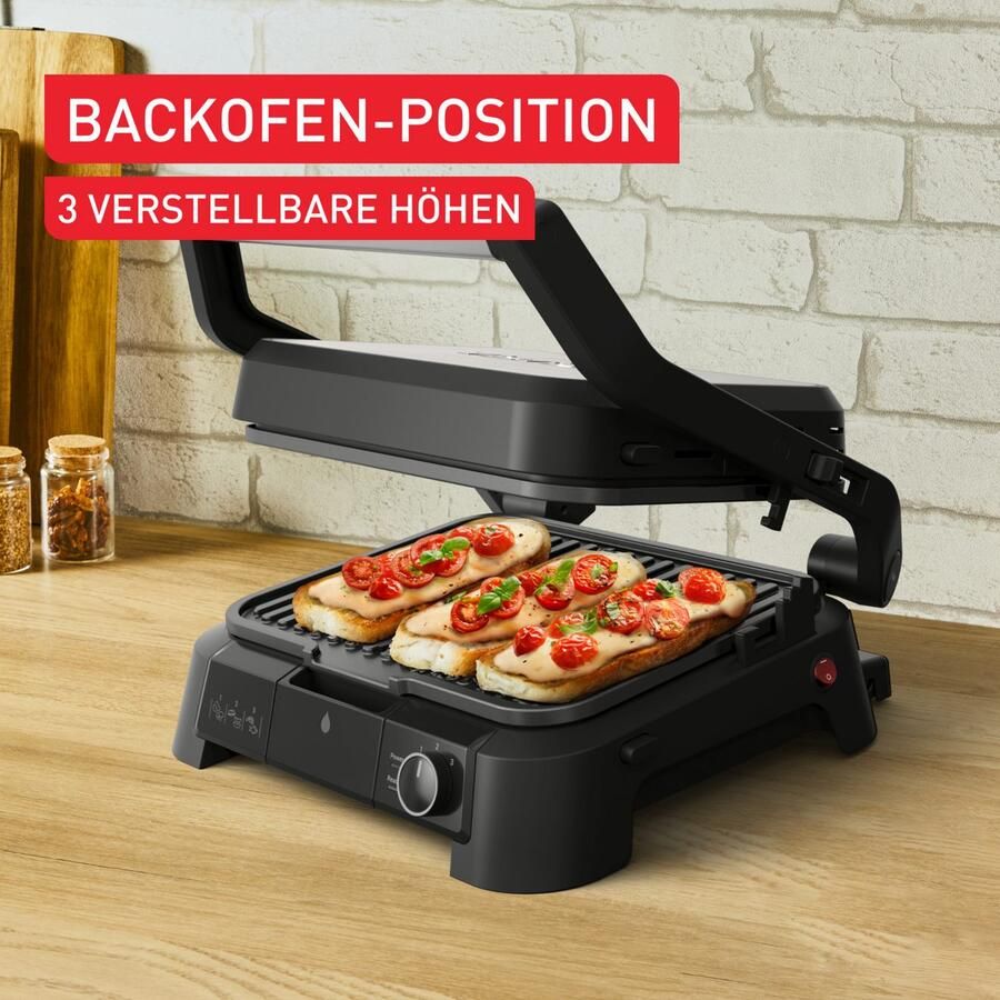 Tefal SuperGrill 3-in-1 GC510D Contactgrill Barbecue & Ovenstand RVS 2000W Verticaal Opbergbaar Uitneembare platen - Foto 2