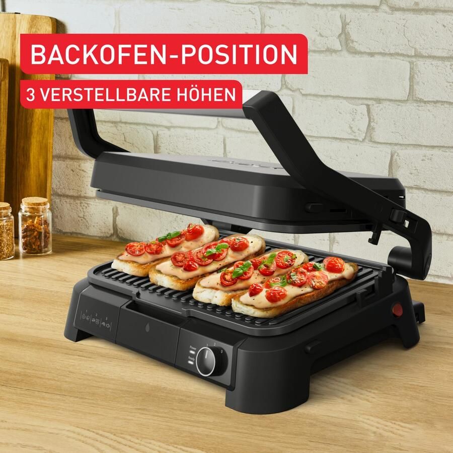 Tefal Contactgrill SuperGrill 3in1 XL Grill Barbecue- Ovenstand 3 temperaturen vaatwasmachinebestendige platen grillen voor tot 8 personen gc520d - Foto 3
