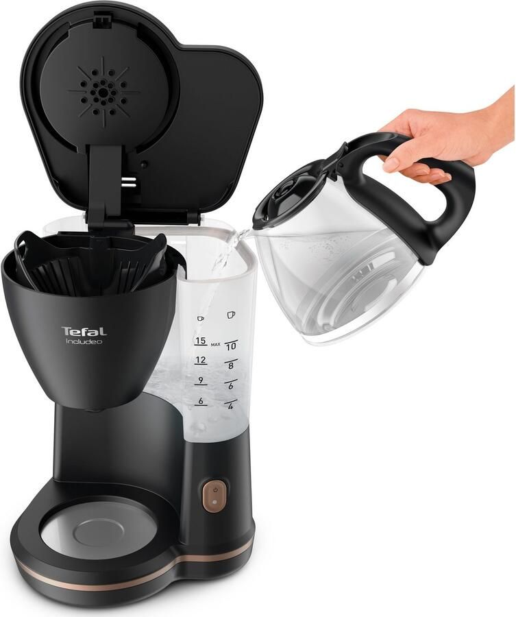 Tefal Filterkoffieapparaat CM5338 Incluedo 1 25 l 1 25 l 10 15 kopjes uitneembare filterinzet met twee grepen - Foto 6