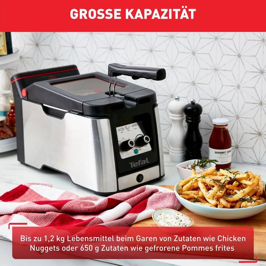 Tefal Clear Duo FR600D Frituurpan 3.5L 2000W Koude Zone Met kijkvenster Anti-geurfilter RVS - Foto 6