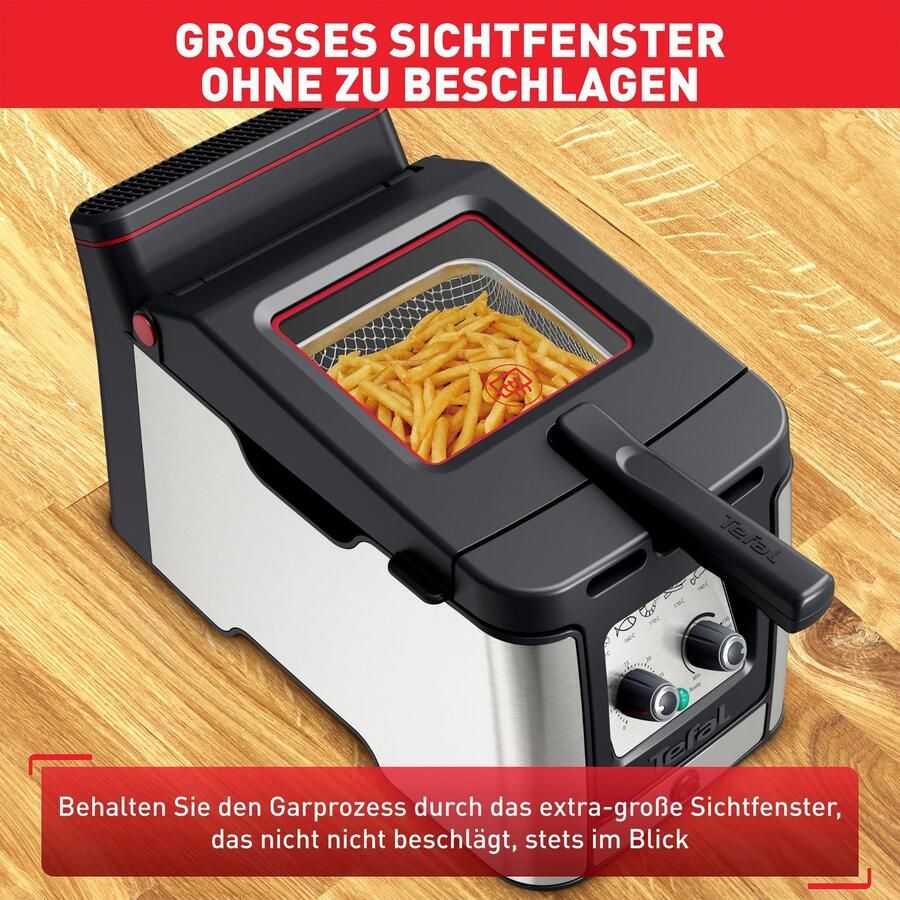 Tefal Clear Duo FR600D Frituurpan 3.5L 2000W Koude Zone Met kijkvenster Anti-geurfilter RVS - Foto 8