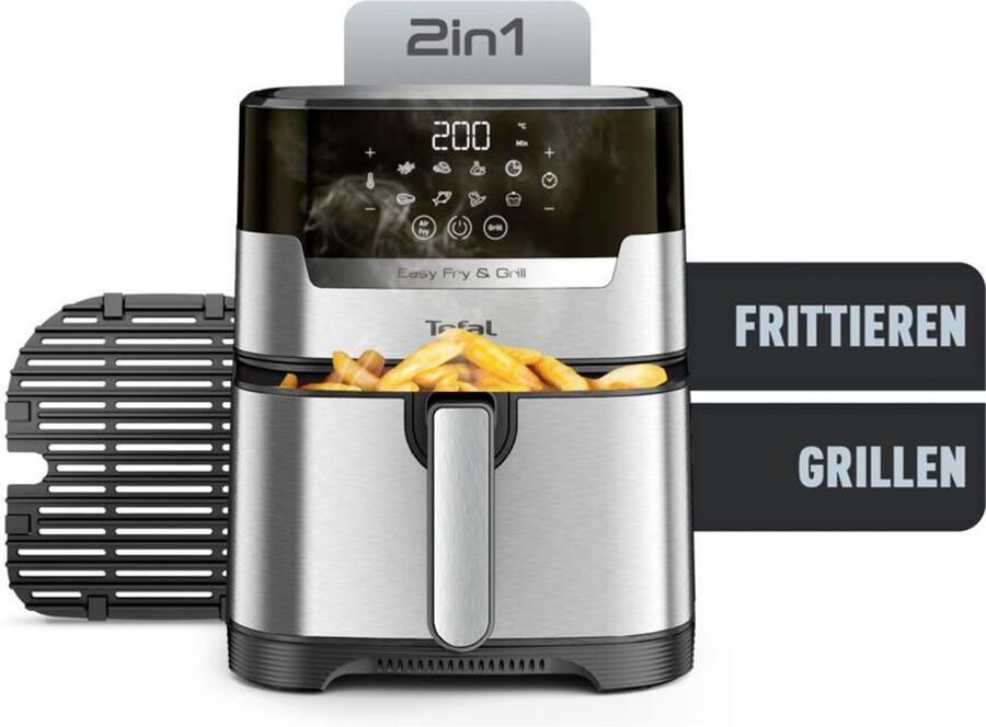 Tefal Friteuse Easy Fry & Grill Deluxe voor maximaal 6 personen 8 programma's energiebesparend zonder olie. ey505d - Foto 9