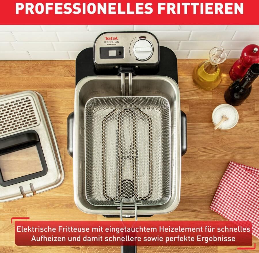 Tefal Oleoclean Pro Inox & Design FR8040 Koude zone frituurpan 3 5 L 2300W Oliefiltersysteem Beste uit de test consumentenbond Augustus 2025 - Foto 4