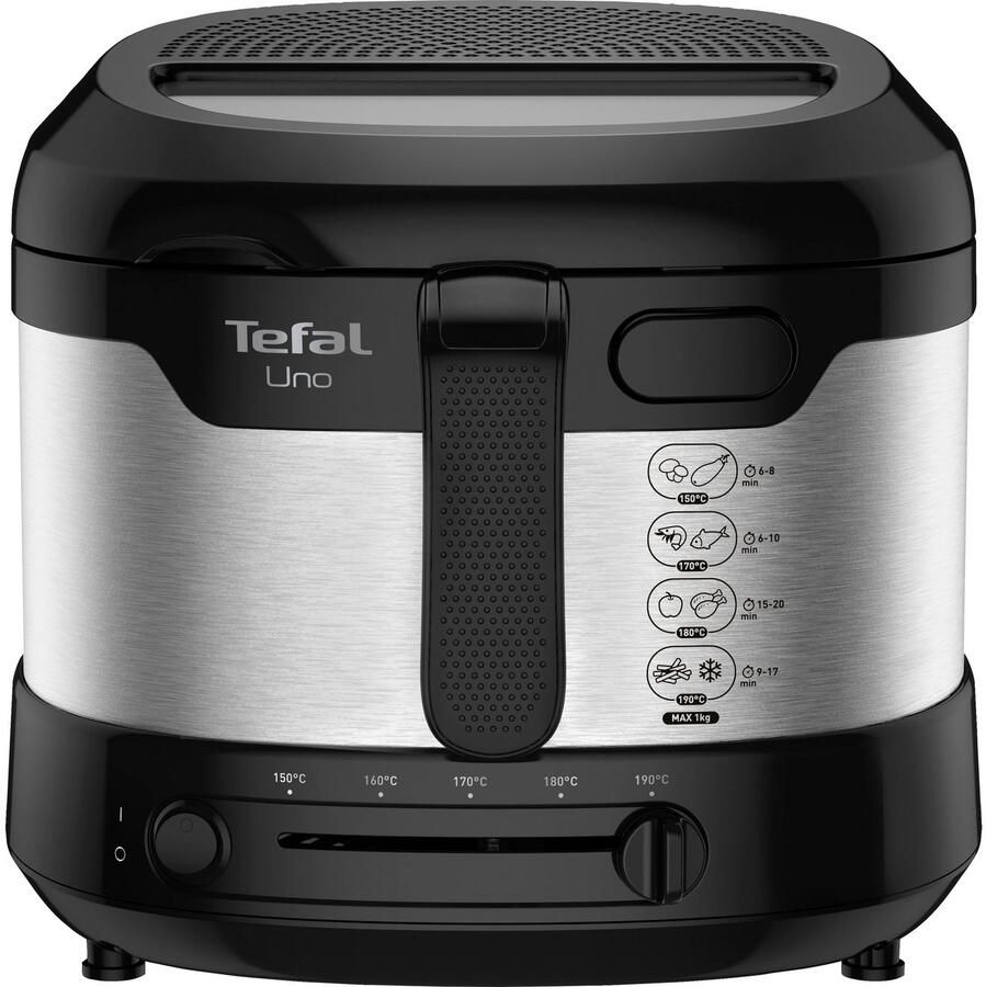 Tefal Friteuse UNO M roestvrij staal Capaciteit 1 kg thermostaat kijkvenster uitlekpositie FF215