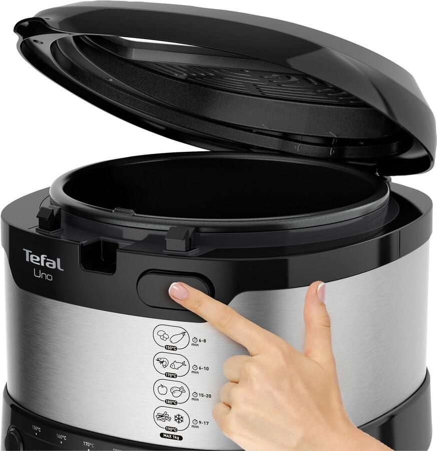 Tefal Friteuse UNO M roestvrij staal Capaciteit 1 kg thermostaat kijkvenster uitlekpositie FF215 - Foto 2