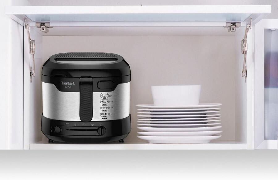 Tefal Friteuse UNO M roestvrij staal Capaciteit 1 kg thermostaat kijkvenster uitlekpositie FF215 - Foto 7