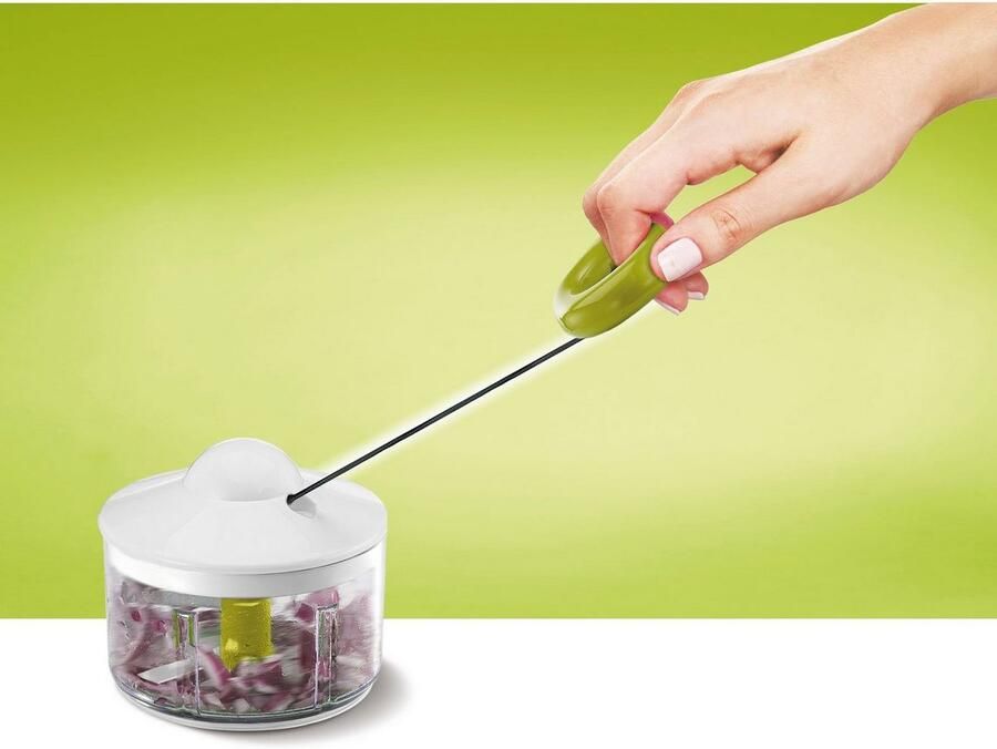 Tefal Groentesnijder 5-seconden hakmolen 500ml roestvrijstalen messen antislip soft-touch handvat wit groen - Foto 3