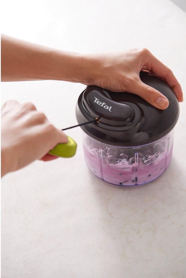 Tefal Groentesnijder 5-seconden hakmolen 900ml roestvrijstalen messen antislip ijscrusher puree zwart groen - Foto 6