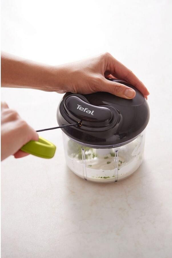 Tefal Groentesnijder 5-seconden hakmolen 900ml roestvrijstalen messen antislip ijscrusher puree zwart groen - Foto 7