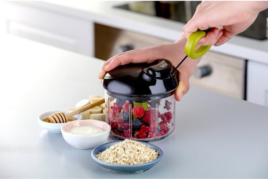 Tefal Groentesnijder Ingenio hakker 900ml roestvrijstalen messen antislip soft-touch handgreep zwart groen - Foto 6