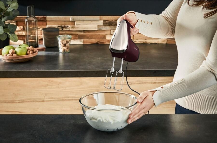 Tefal Powermix Silence HT6525 Handmixer Met Deeghaken en Gardes Staafmixer opzetstuk Variabele Snelheid en Turbofunctie Stille Werking 600W Rood - Foto 8