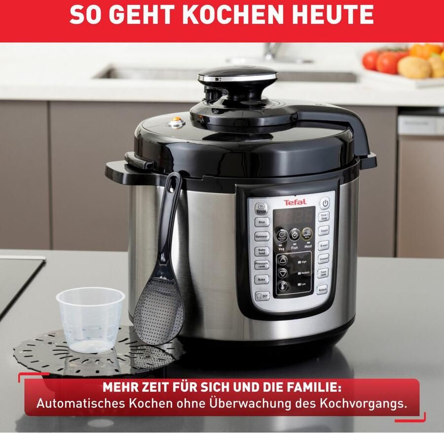 Tefal Multi-cooker Fast & Delicious incl. rijstlepel onderzetter maatbeker & recepten - Foto 7