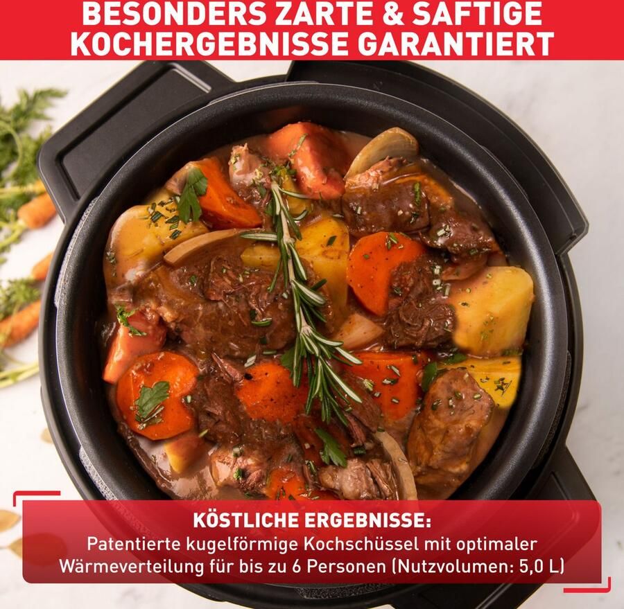 Tefal Multi-cooker Turbo Cuisine & Fry incl. Extra-Crisp deksel 1-knopsbediening Snelkookpan hete lucht friteuse 15 automatische programma's CY7788 - Foto 12