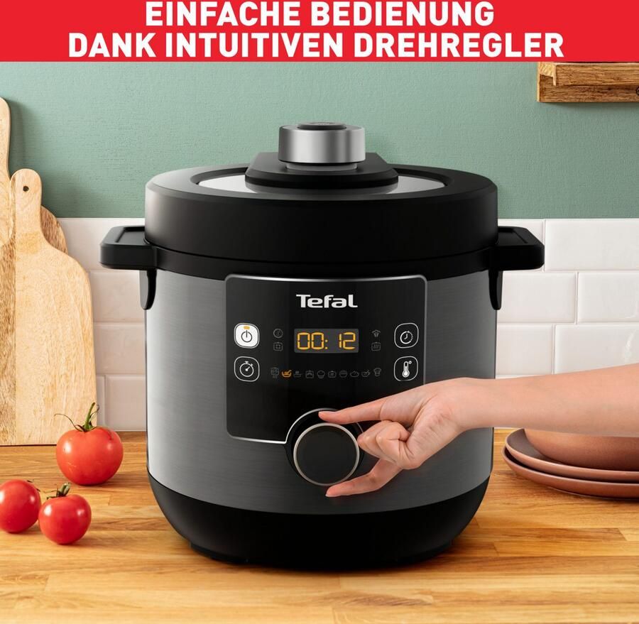 Tefal Multi-cooker Turbo Cuisine & Fry incl. Extra-Crisp deksel 1-knopsbediening Snelkookpan hete lucht friteuse 15 automatische programma's CY7788 - Foto 8
