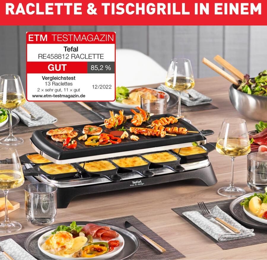 Tefal Inox & Design RE4588 Gourmetset 10 Pannetjes RVS Geschikt voor 10 Personen Anti-aanbaklaag - Foto 3