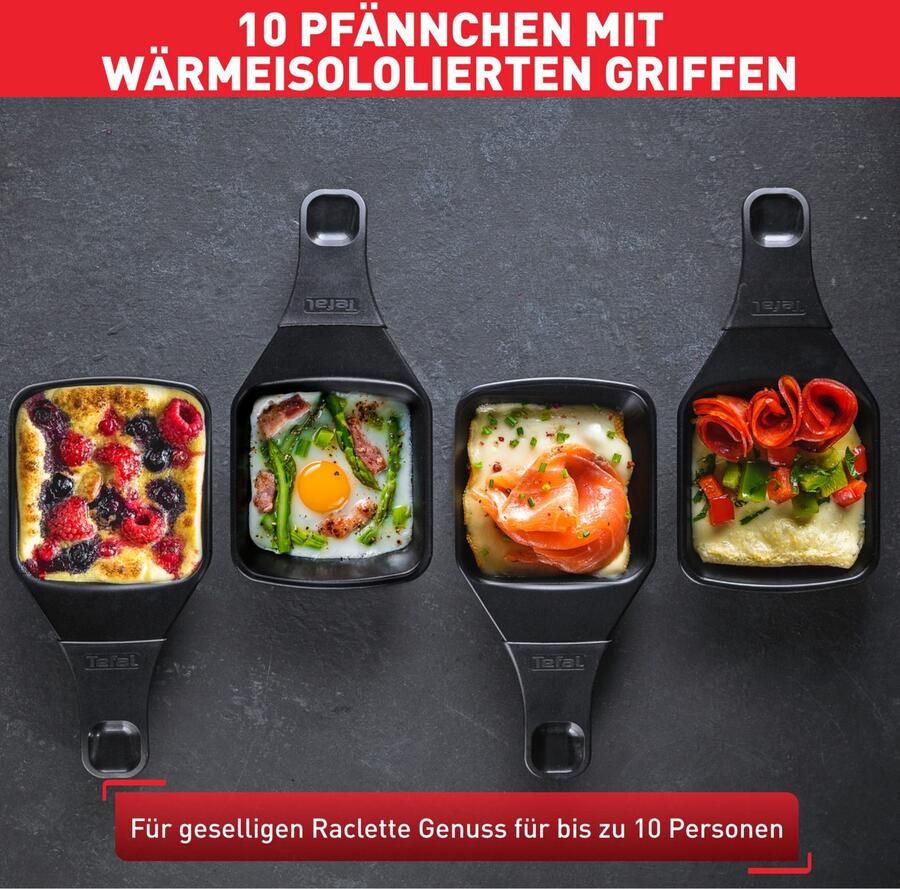 Tefal Inox & Design RE4588 Gourmetset 10 Pannetjes RVS Geschikt voor 10 Personen Anti-aanbaklaag