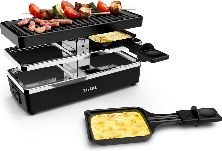 Tefal Raclette Plug&Share met uitbreidingsmogelijkheid afneembare kabel vaatwasmachinebestendige pannetjes en plaat ruimtebesparend re2308 - Foto 6