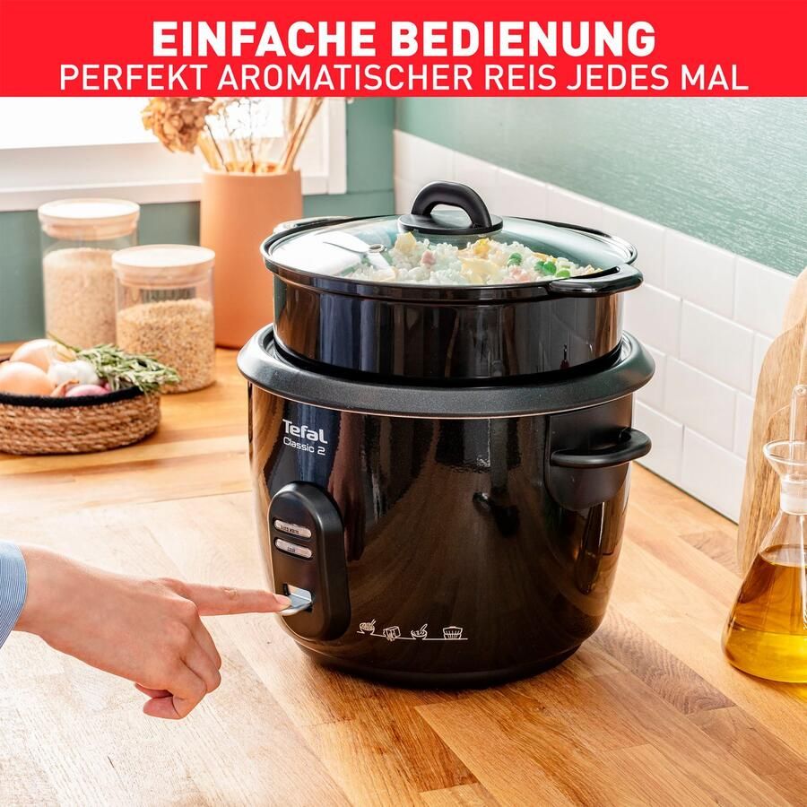 Tefal RK1038 Rijstkoker 1 8 L Geschikt voor Grote Porties Automatische Warmhoudfunctie Uitneembare binnenpan met anti-aanbaklaag