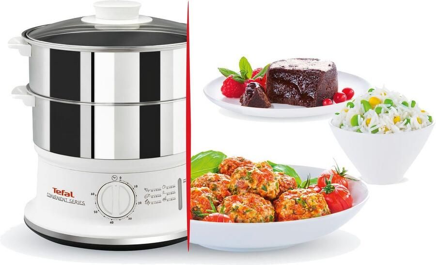 Tefal Stoomoven Convenient Series 2 roestvrijstalen containers 6 l ø 24 cm timer automatische uitschakeling vc1451 - Foto 5