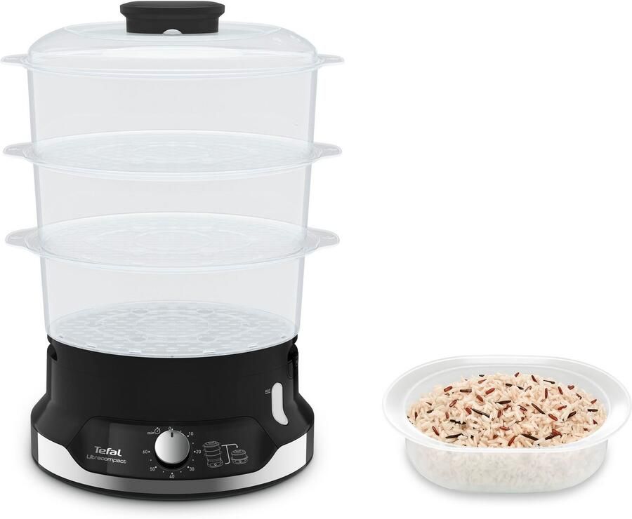 Tefal Stoomoven Ultracompact 3 opzetstukken 60-minuten-timer 9 l capaciteit rijstinzet vc2048 - Foto 3