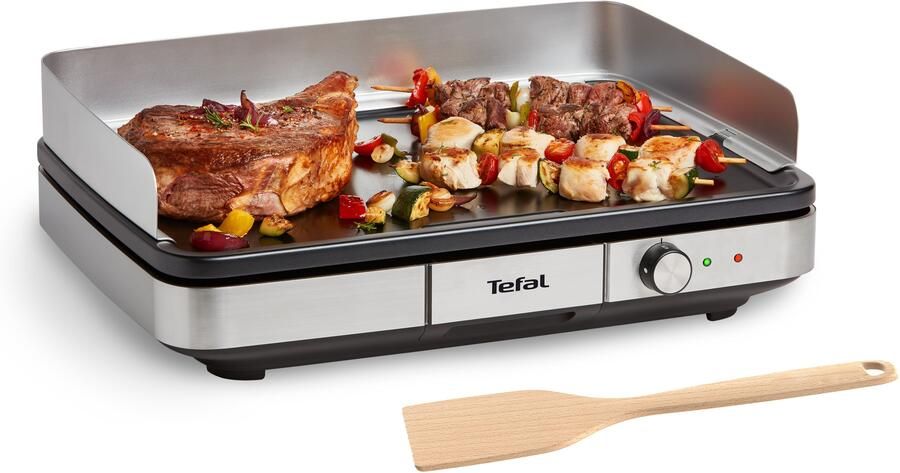 Tefal Tafelgrill CB690D Maxi Plancha XXL antiaanbaklaag inclusief afneembare windbescherming + houten spatel - Foto 7