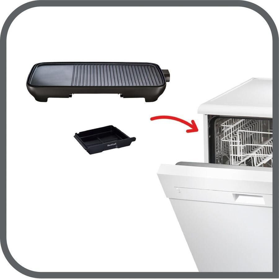 Tefal TG3918 Plancha Compact Grillplaat Bakplaat Anti-aanbaklaag 2000W Compact Design - Foto 2