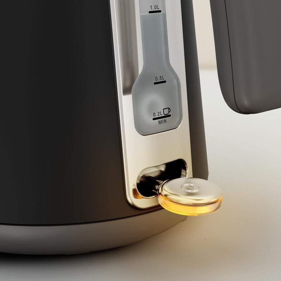 Krups Tefal Collection KI6668 Waterkoker 1 7L Stijlvol Retro Design 1-kopsindicator Automatische Uitschakeling 2400W Zwart