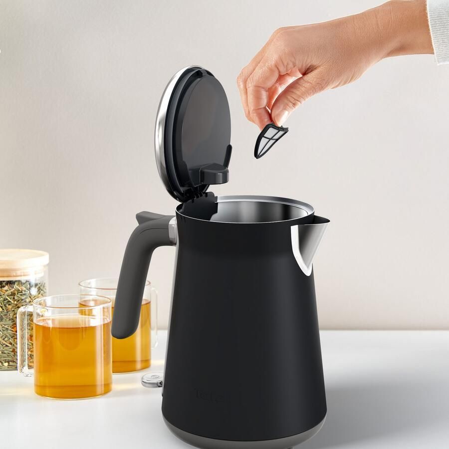 Krups Tefal Collection KI6668 Waterkoker 1 7L Stijlvol Retro Design 1-kopsindicator Automatische Uitschakeling 2400W Zwart - Foto 2