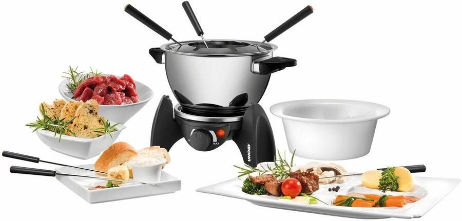 Unold Elektrische fonduepan 48615 Edelstalen fonduepan met vuurvaste keramieken pot - Foto 3