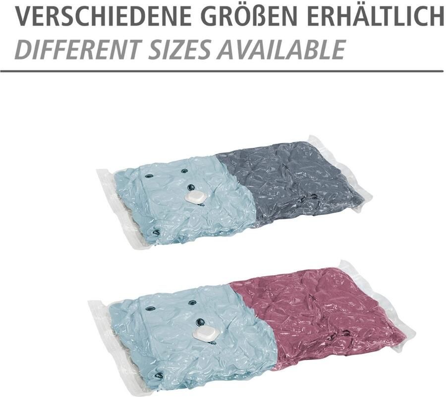 Wenko Vacumeerzak Reisset Vacuümzakken voor kleding voor ruimtebesparende opslag 2 maten (set 6-delig) - Foto 3