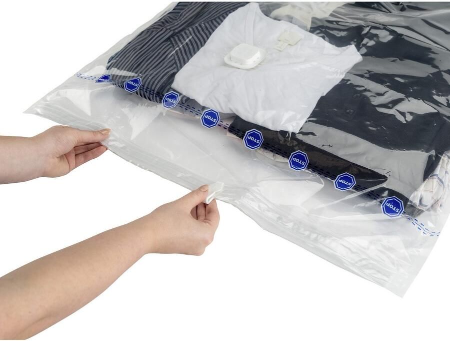 Wenko Vacumeerzak Reisset Vacuümzakken voor kleding voor ruimtebesparende opslag 2 maten (set 6-delig) - Foto 7