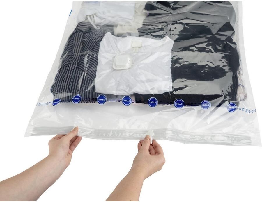 Wenko Vacumeerzak Reisset Vacuümzakken voor kleding voor ruimtebesparende opslag met pomp (set 6-delig) - Foto 9